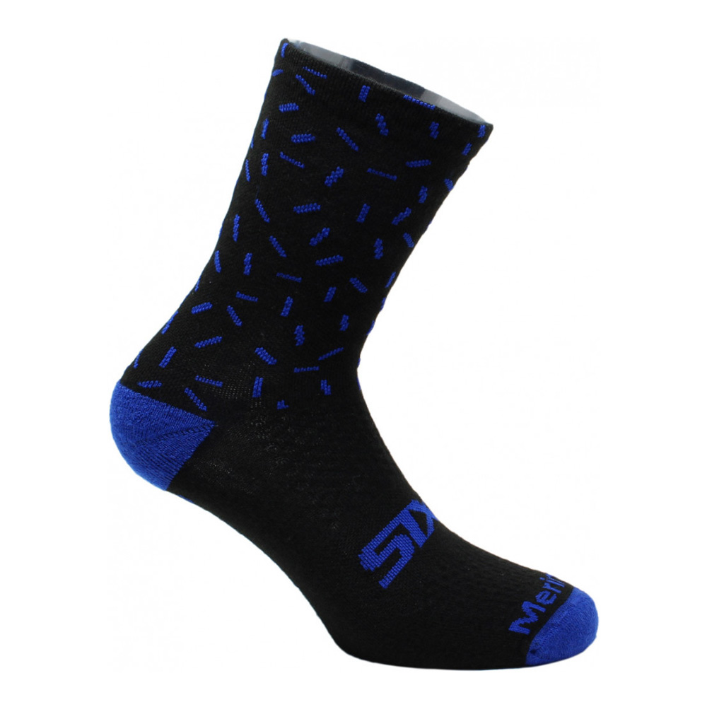 Носки SIXS Merinos Socks Black/Blue Line, 40-43 (MESO-II-NELI)